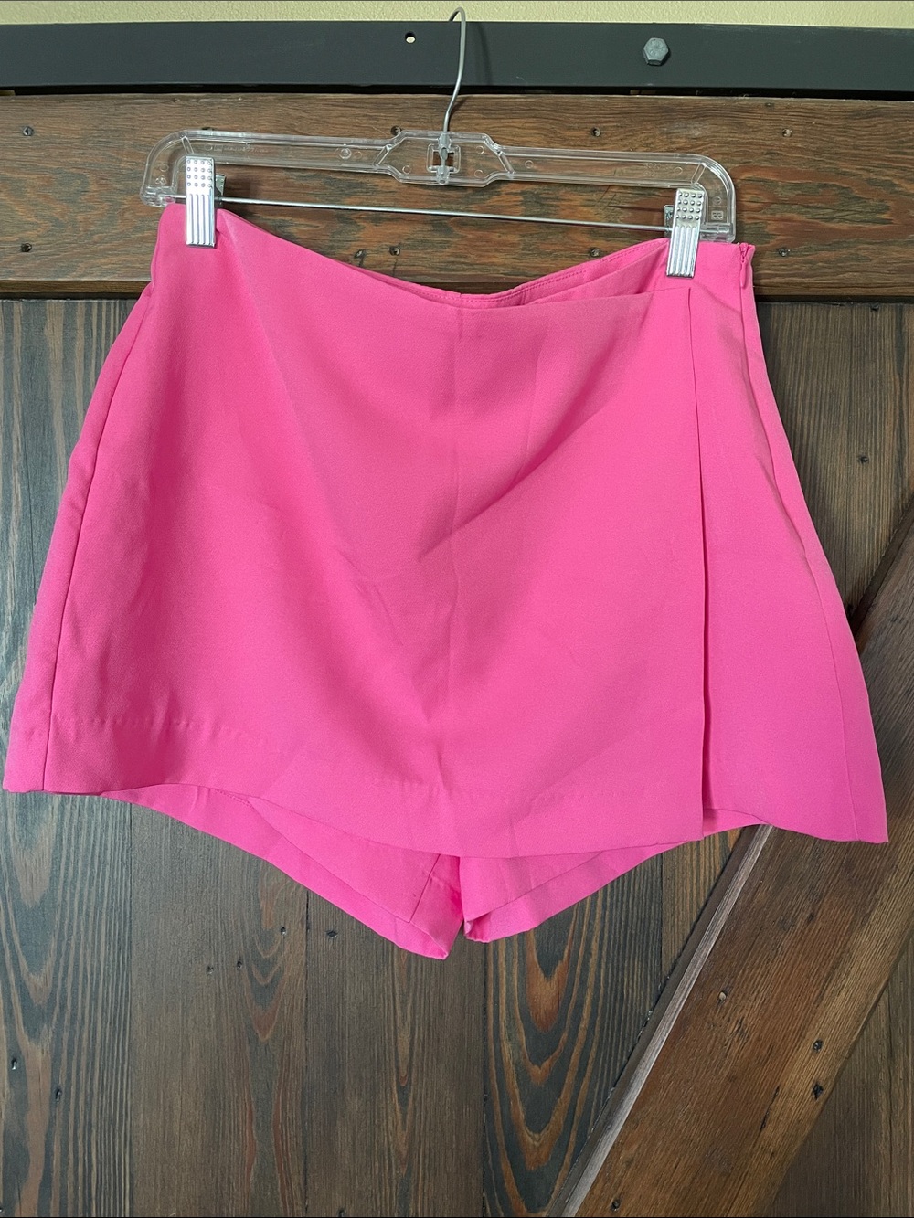 glam Hot Pink Skort-Style Shorts